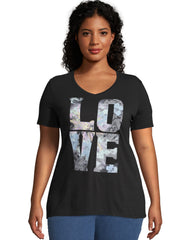 Hanes Just My Size Women's Graphic T-Shirt, Big LOVE (Plus Size)