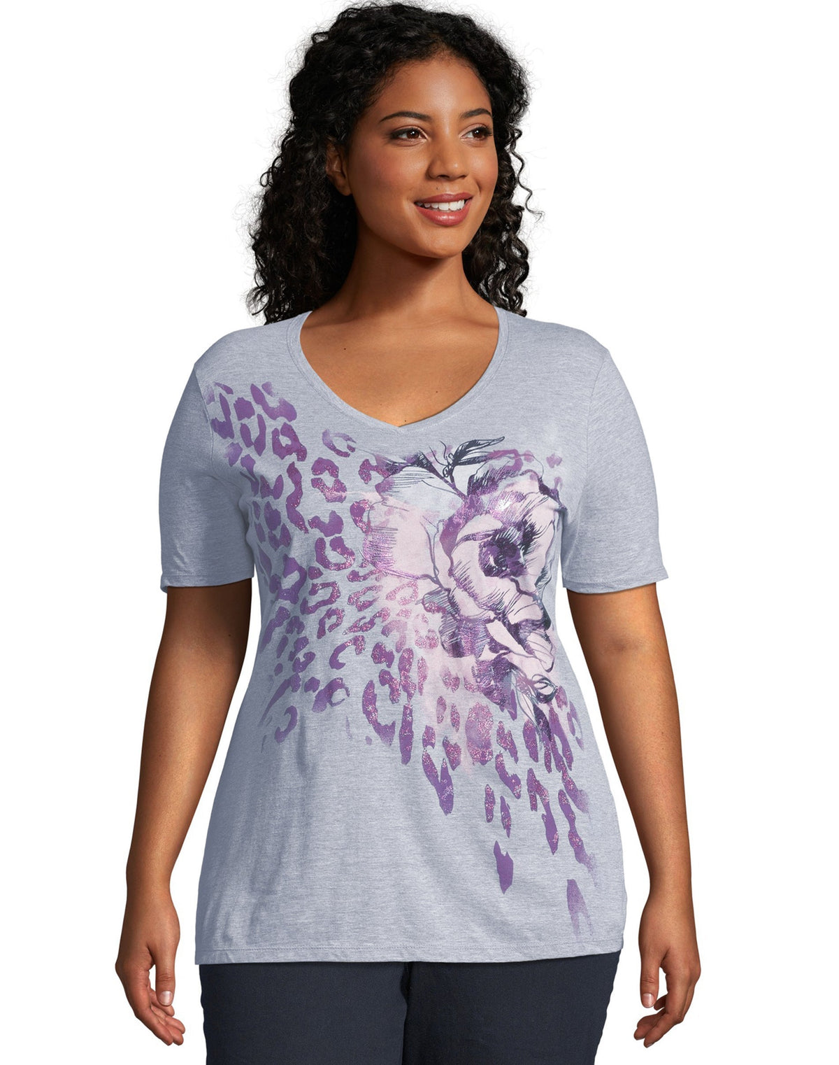 Hanes Just My Size Women's Graphic T-Shirt, Jungle Flower (Plus Size)