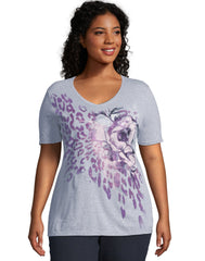 Hanes Just My Size Women's Graphic T-Shirt, Jungle Flower (Plus Size)