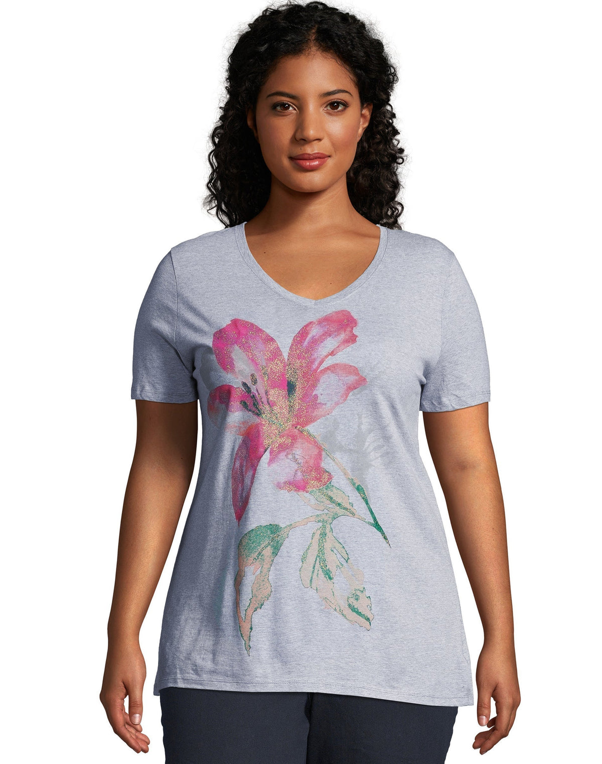 Hanes Just My Size Women's Graphic T-Shirt, Tropical Flower (Plus Size)