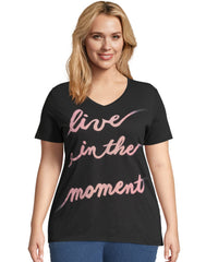 Hanes Just My Size Women's Graphic T-Shirt, Live in the Moment (Plus Size)